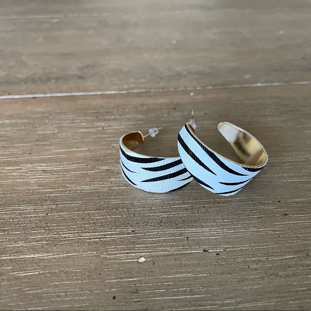 Zebra Print Hoop Earrings